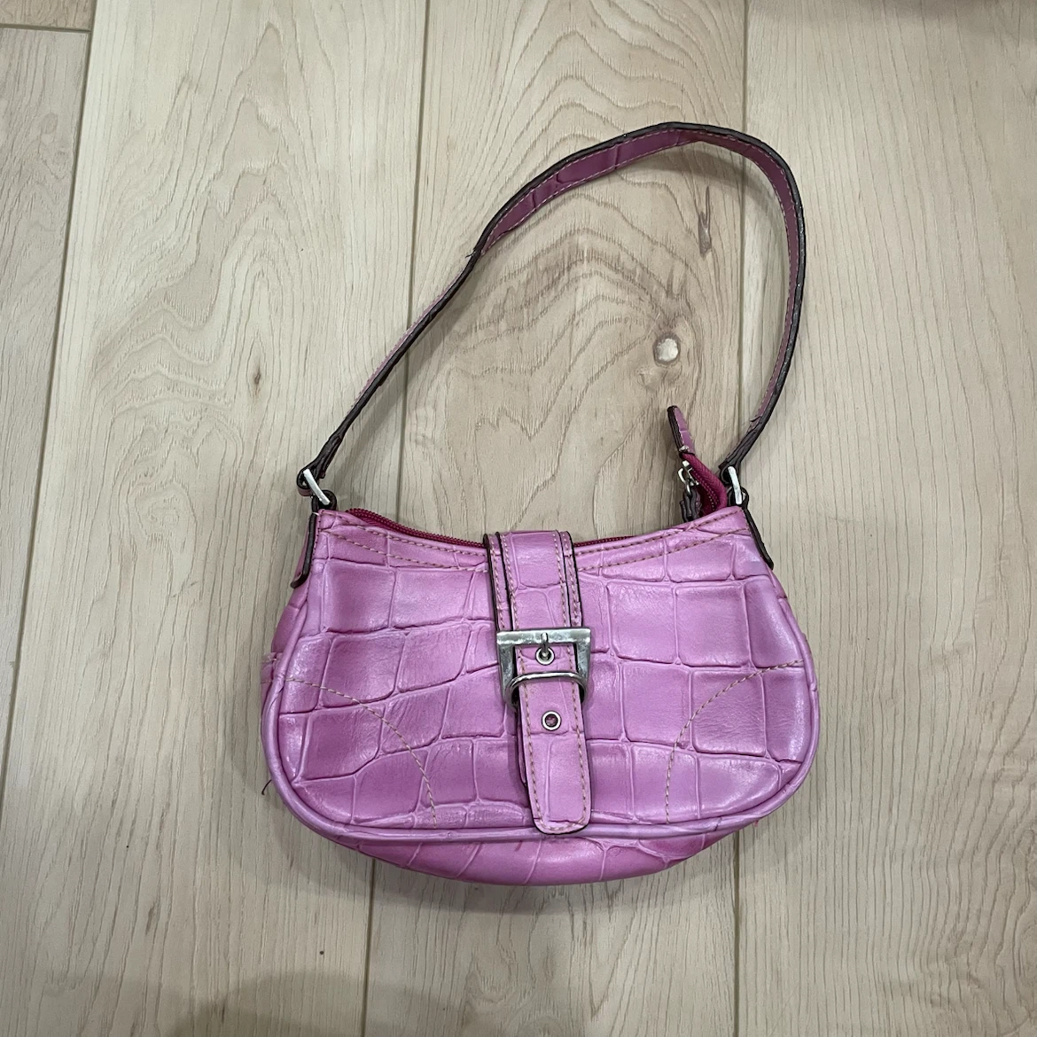Pink Faux Leather Shoulder Mini Bag