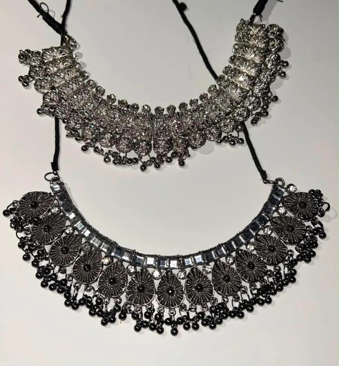 Statement Choker Necklace with Dangle Beads