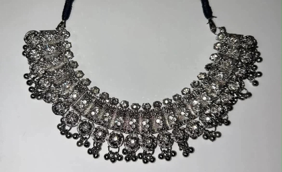Statement Choker Necklace with Dangle Beads - photo 3