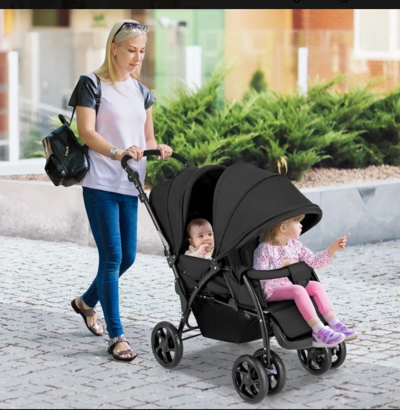 Babyjoy Double Stroller - Black