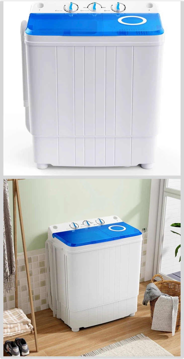 Portable Twin Tub Washing Machine - 17.6 lbs Capacity - photo 2
