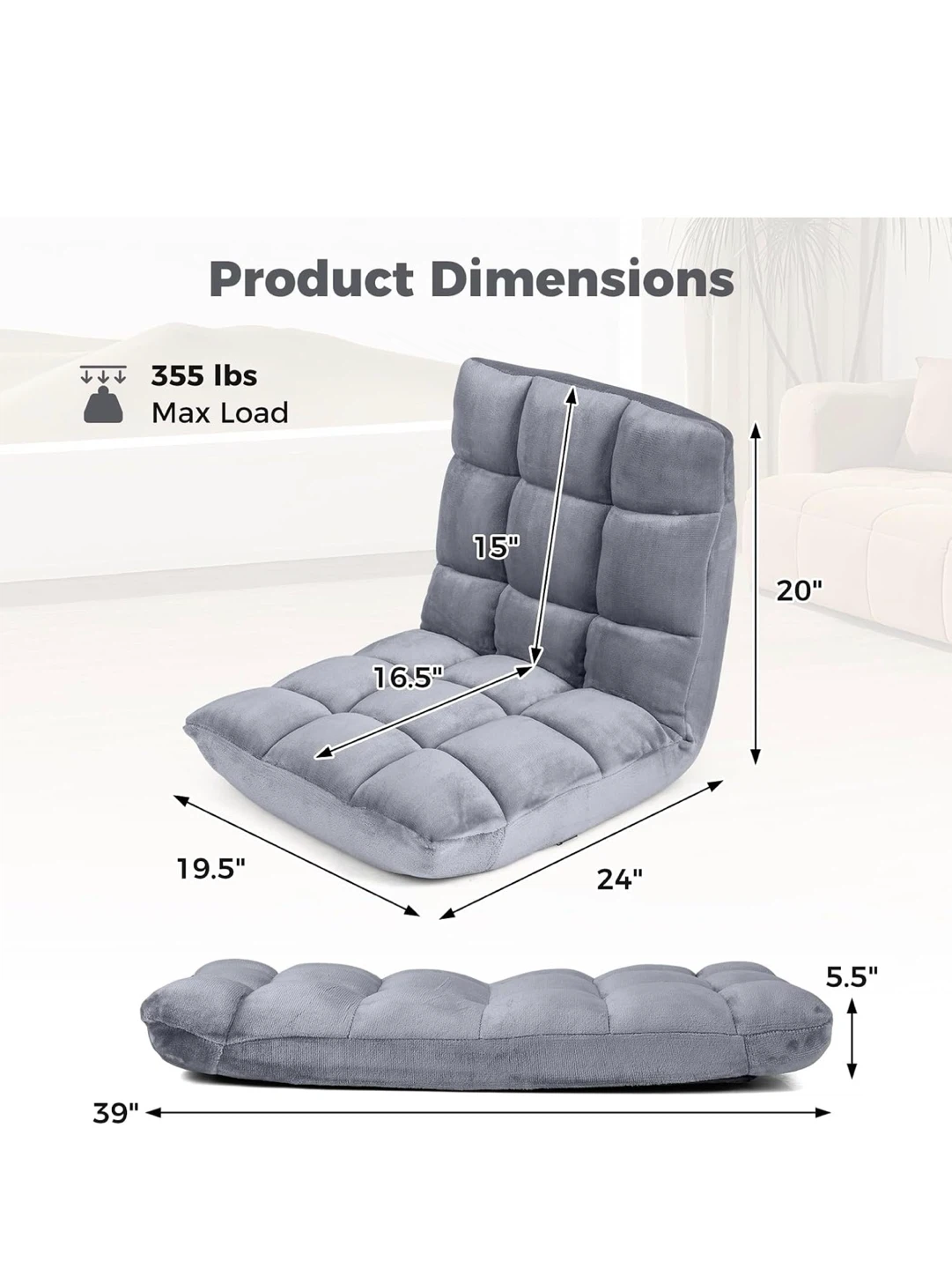 Grey Floor Chair - photo 3