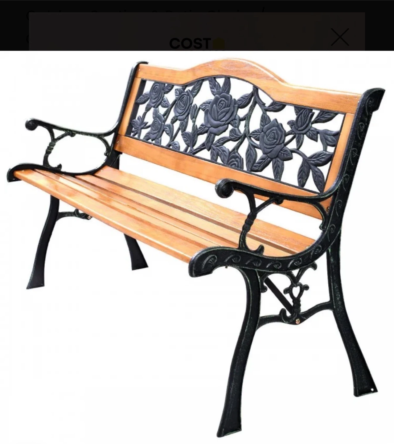 Outdoor Garden Bench with Rose Design - photo 4