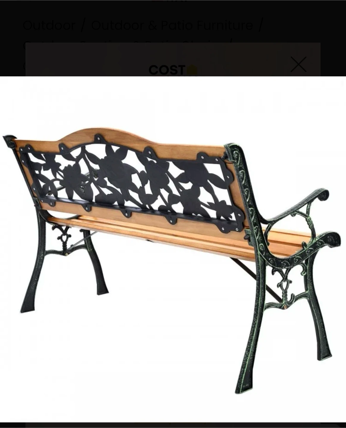 Outdoor Garden Bench with Rose Design - photo 5