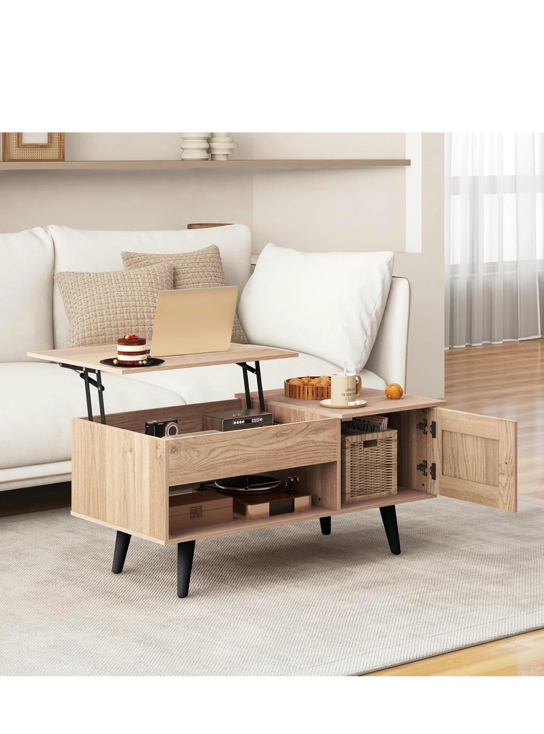 Lift Top Coffee Table with Storage - photo 2