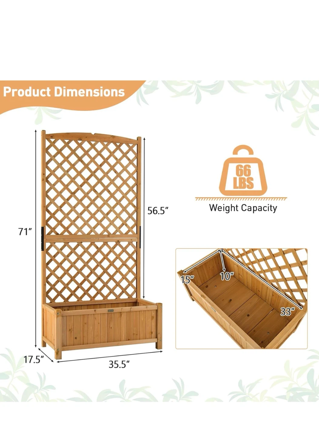 Wooden Planter Box with Trellis - photo 3