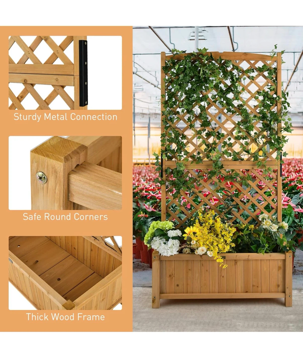 Wooden Planter Box with Trellis - photo 5