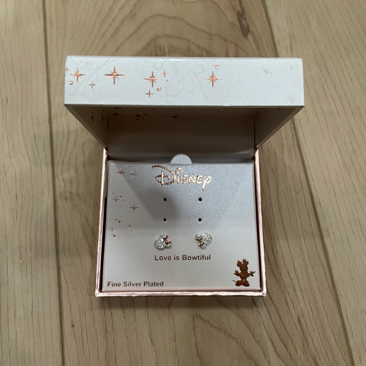 Sterling Silver Plated Disney Minnie Micky Mouse Earrings