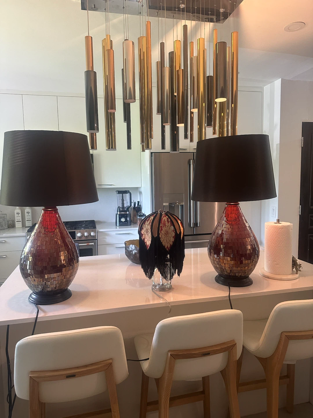 Pair of Mosaic Glass Table Lamps - photo 2