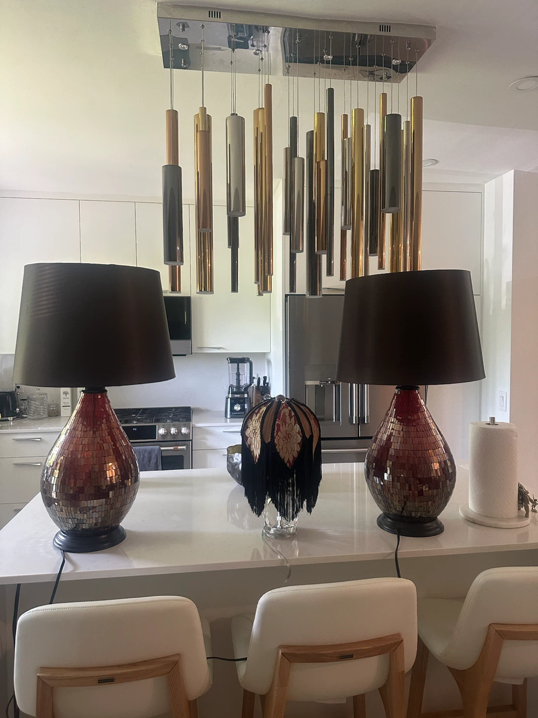 Pair of Mosaic Glass Table Lamps - photo 3