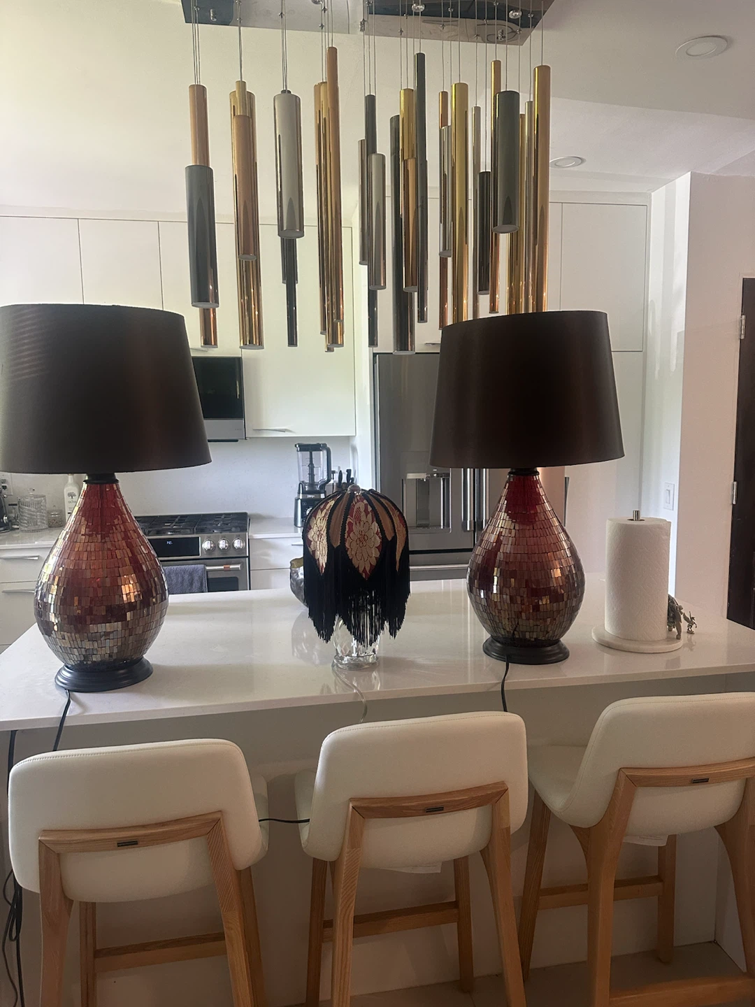 Pair of Mosaic Glass Table Lamps - photo 5
