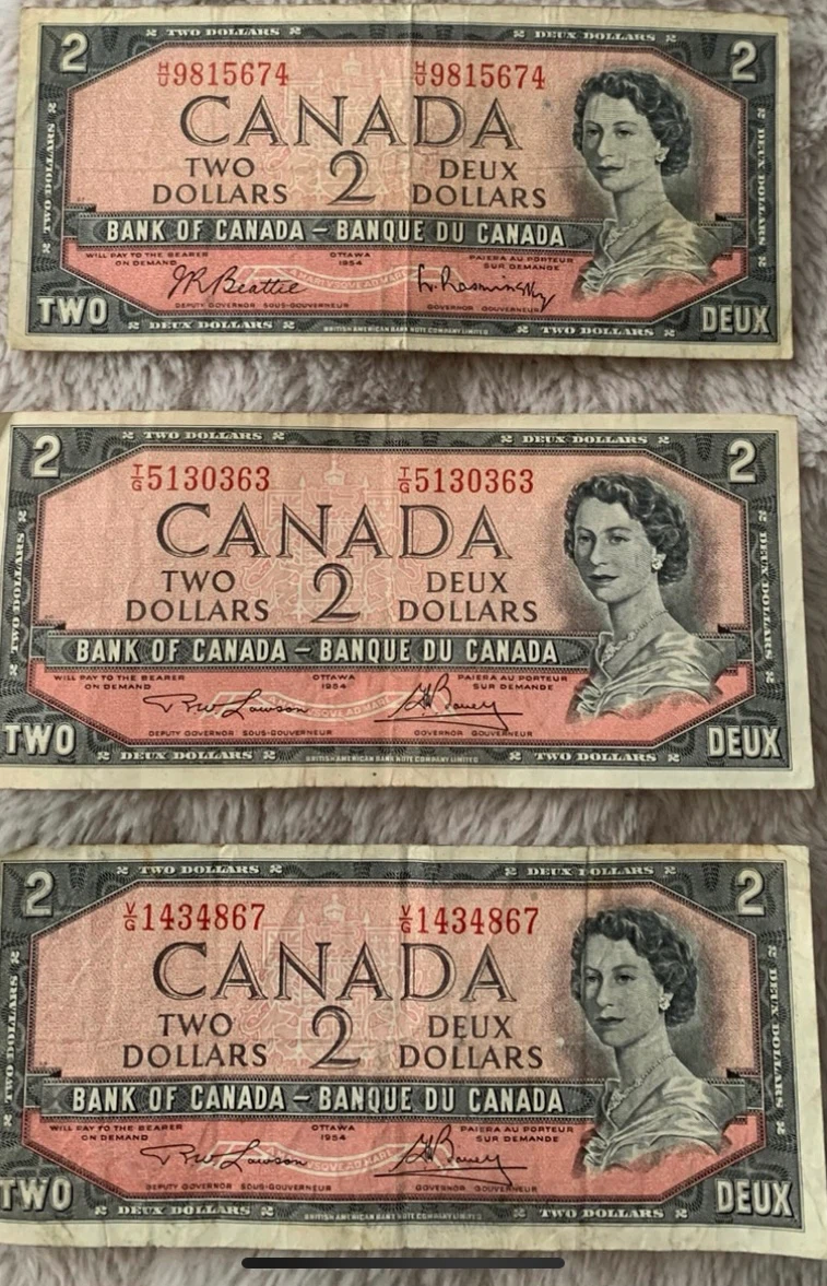 Canada $2 Bank Notes (1954)