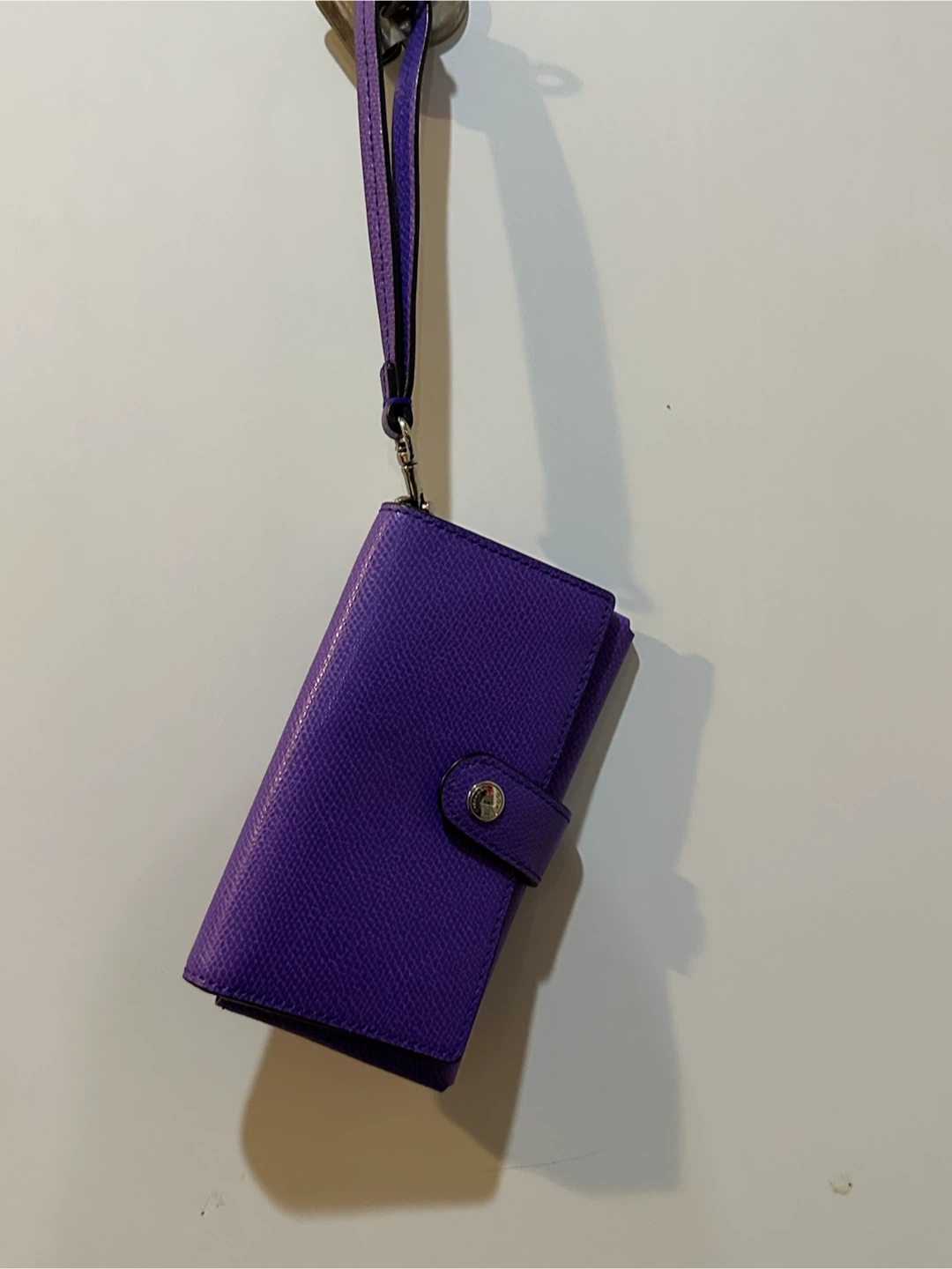 Coach Purple Leather Wristlet Wallet