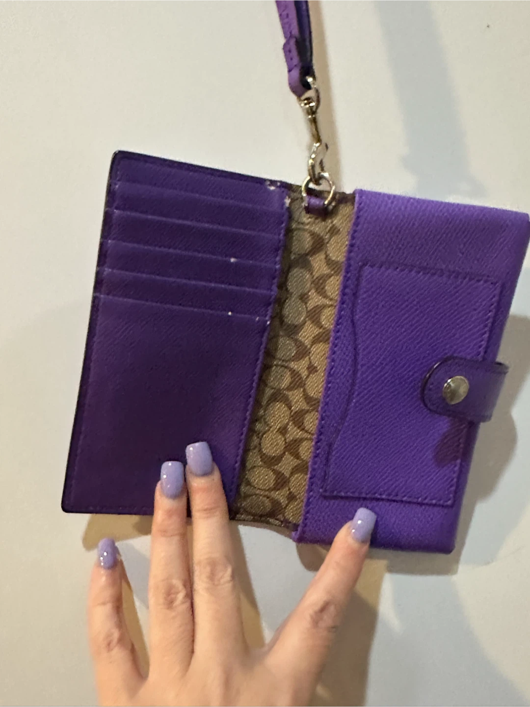 Coach Purple Leather Wristlet Wallet - photo 3