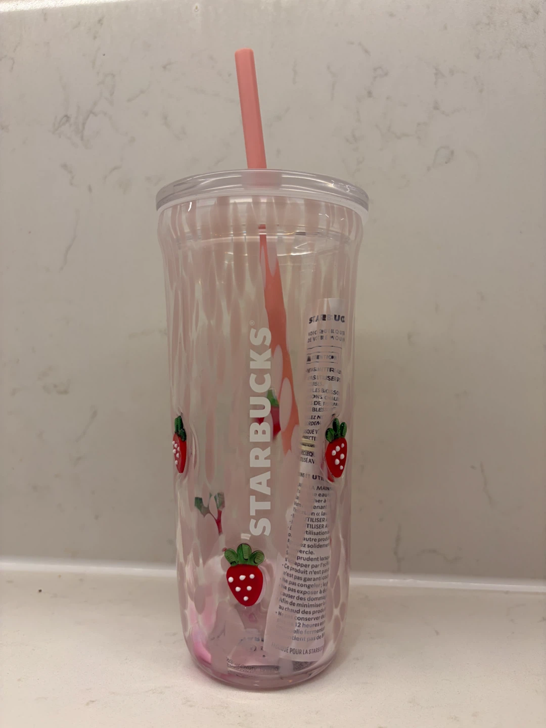 Starbucks 2026 Strawberry Glass Tumbler 16oz Limited Edition Cup