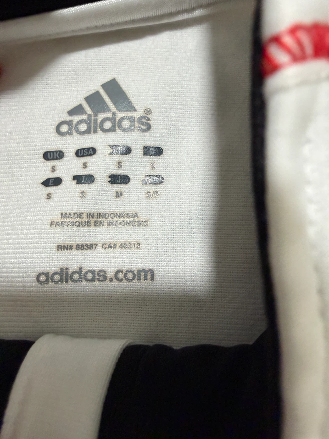 Adidas Track Jacket - White/Black/Red - Size S - photo 2