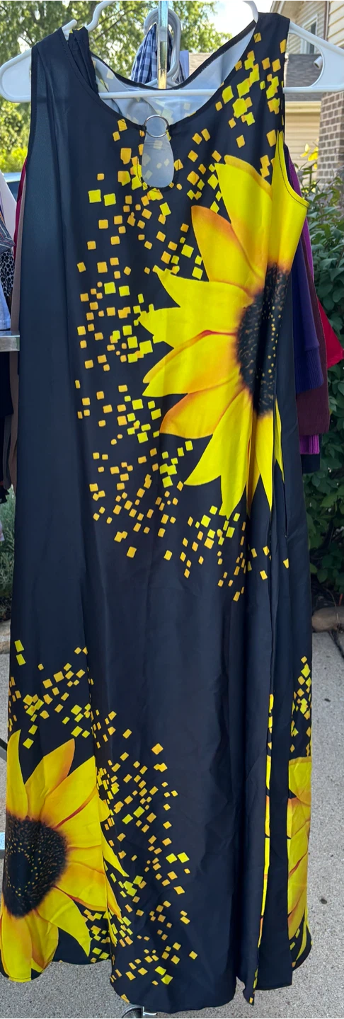 Black Sunflower Print Maxi Dress - photo 2