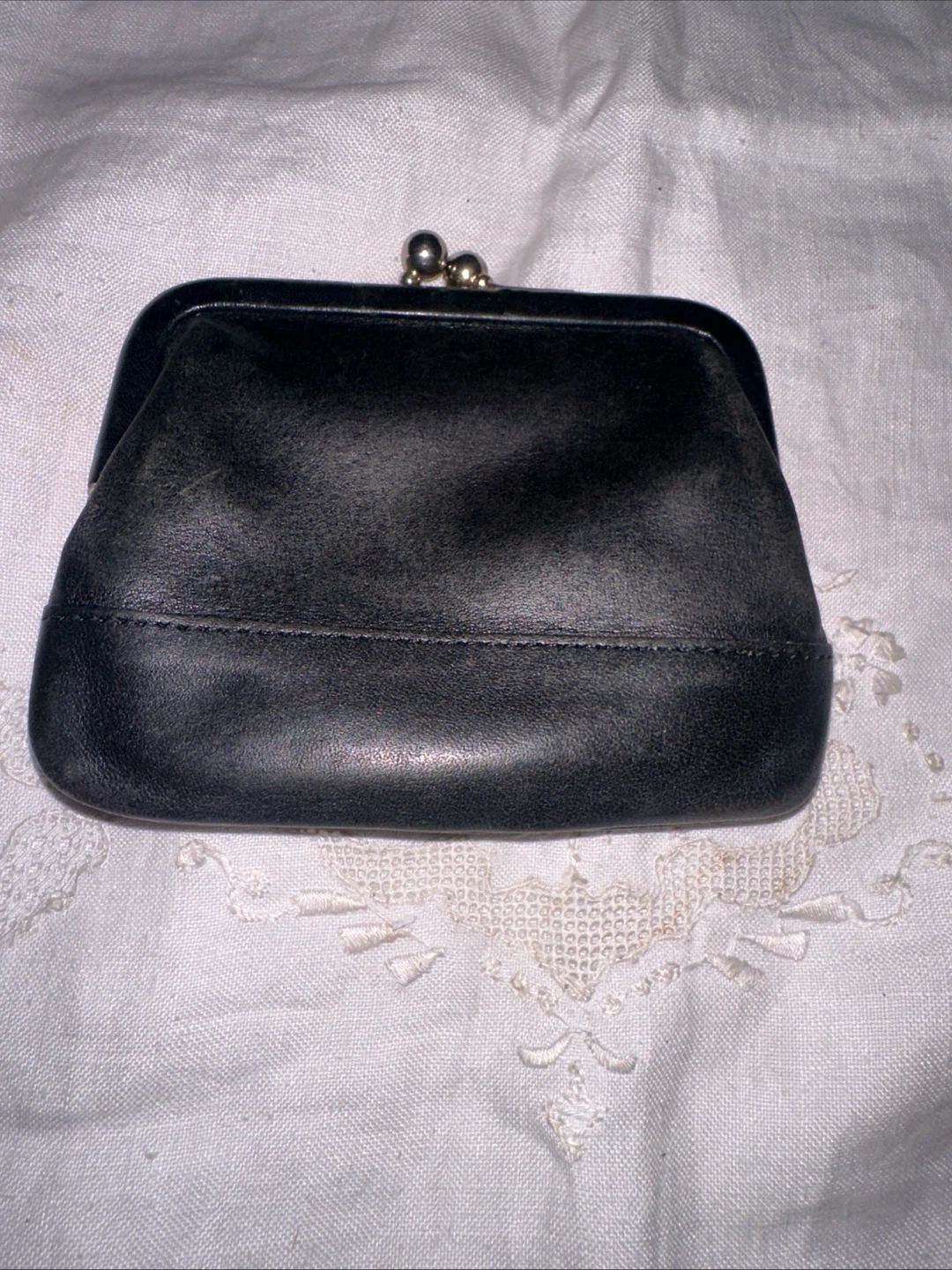 VTG Coach Black Leather Coin Purse