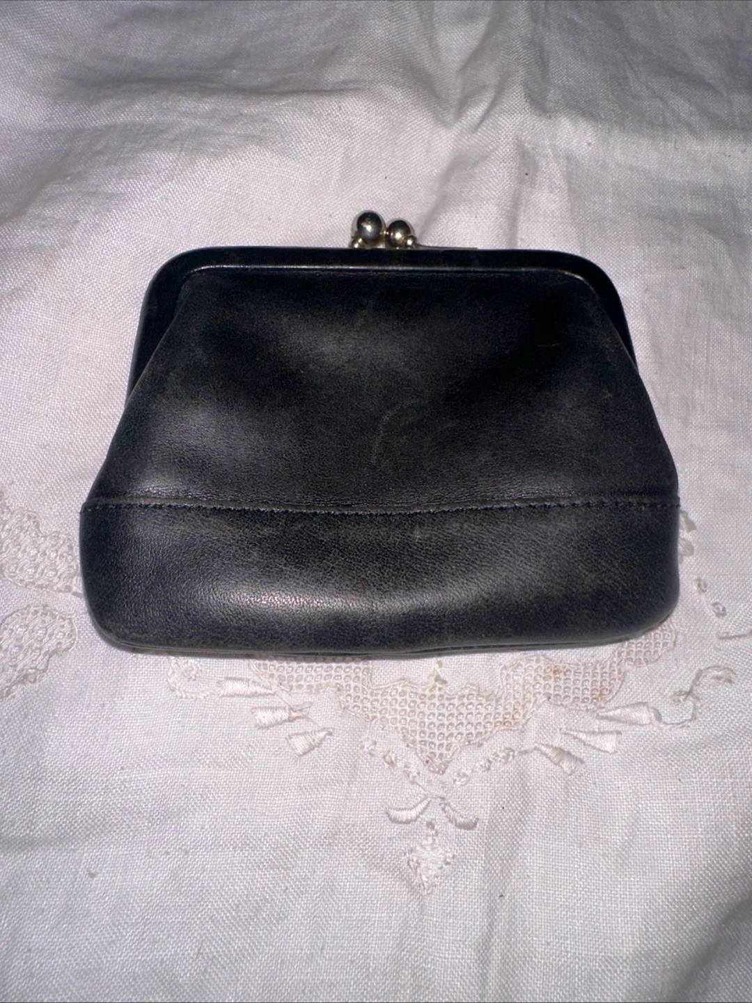 VTG Coach Black Leather Coin Purse - photo 3