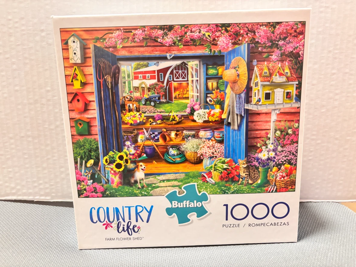 1000 piece puzzle: Country Life Farm Flower Shed