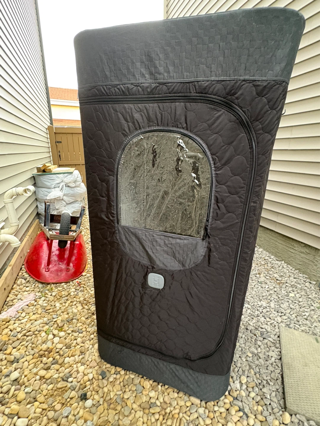Black Portable Sauna Tent with Chair