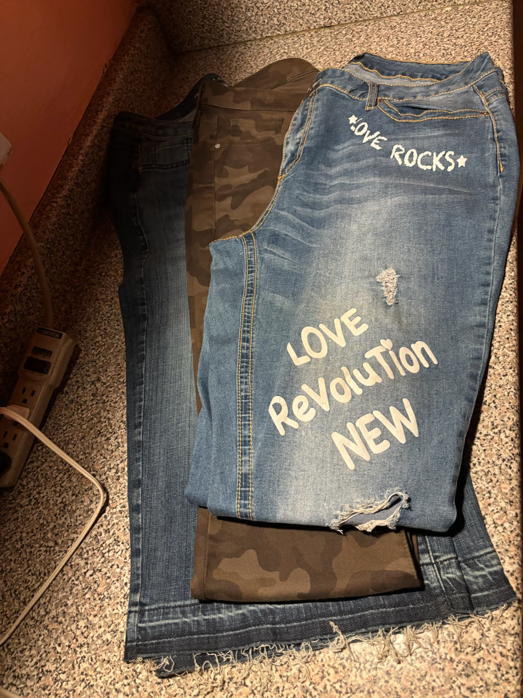 Womens "LOVE Revolution" Distressed Jeans