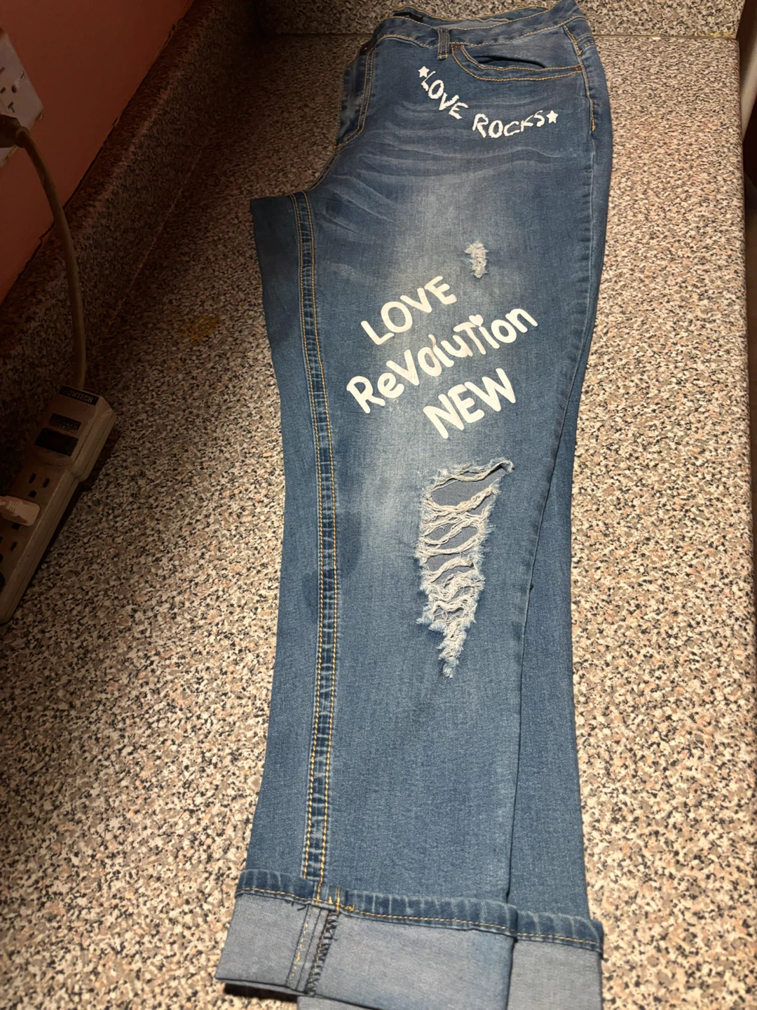 Womens "LOVE Revolution" Distressed Jeans - photo 5