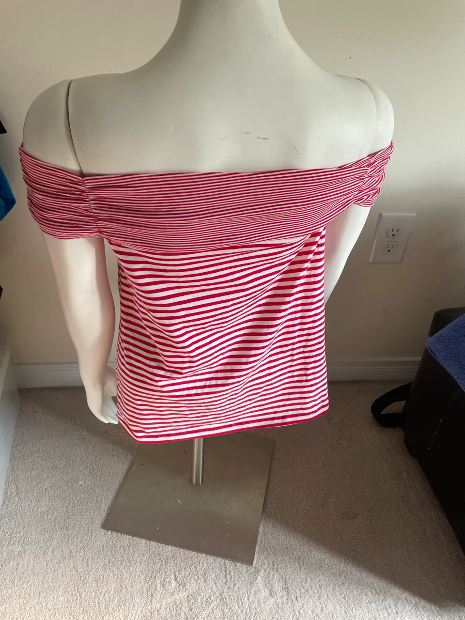 Red & White Striped Off-the-Shoulder Top - photo 2