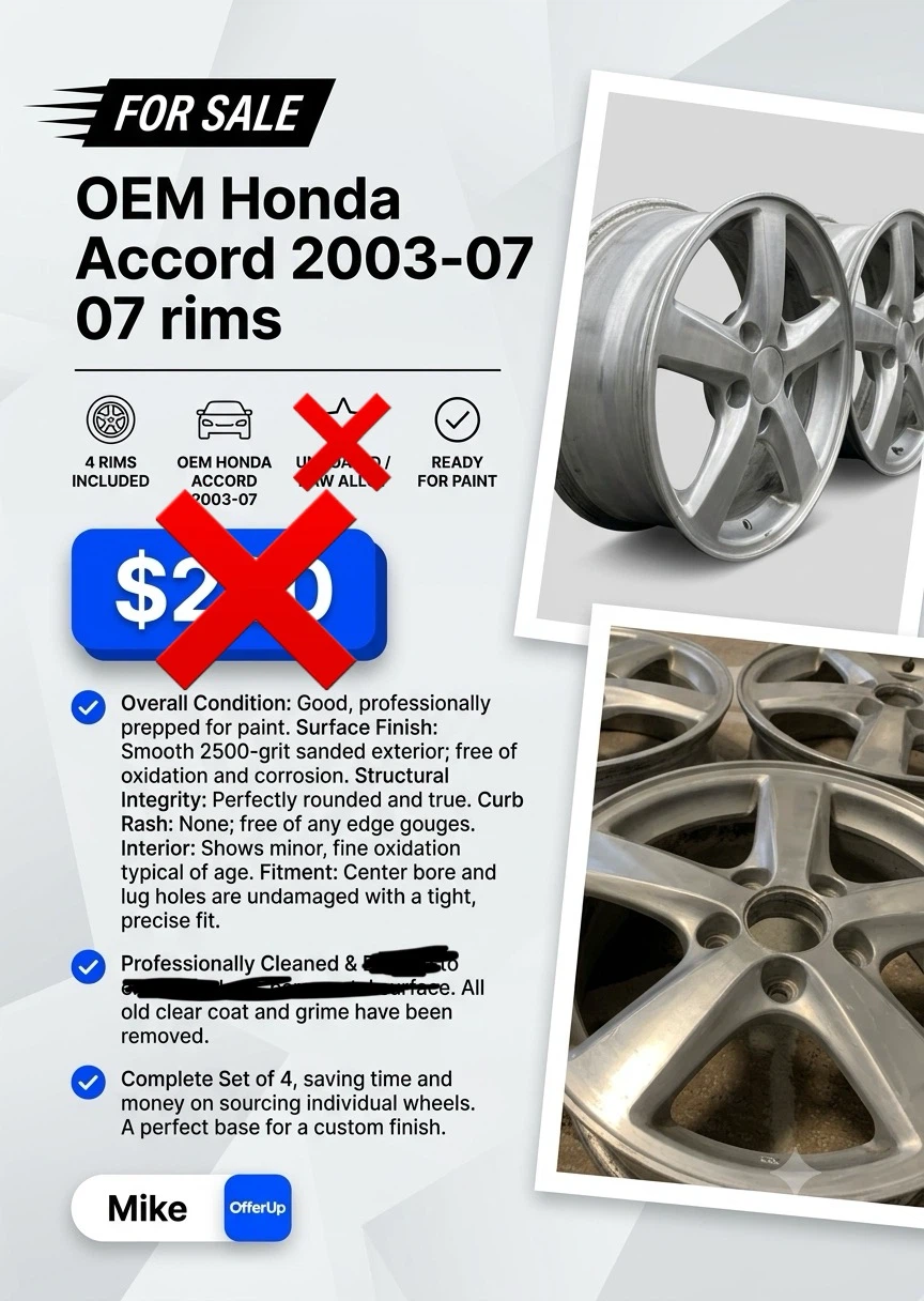 Honda Accord 2003-07 Original Factory Alloy Wheel Rims - photo 2