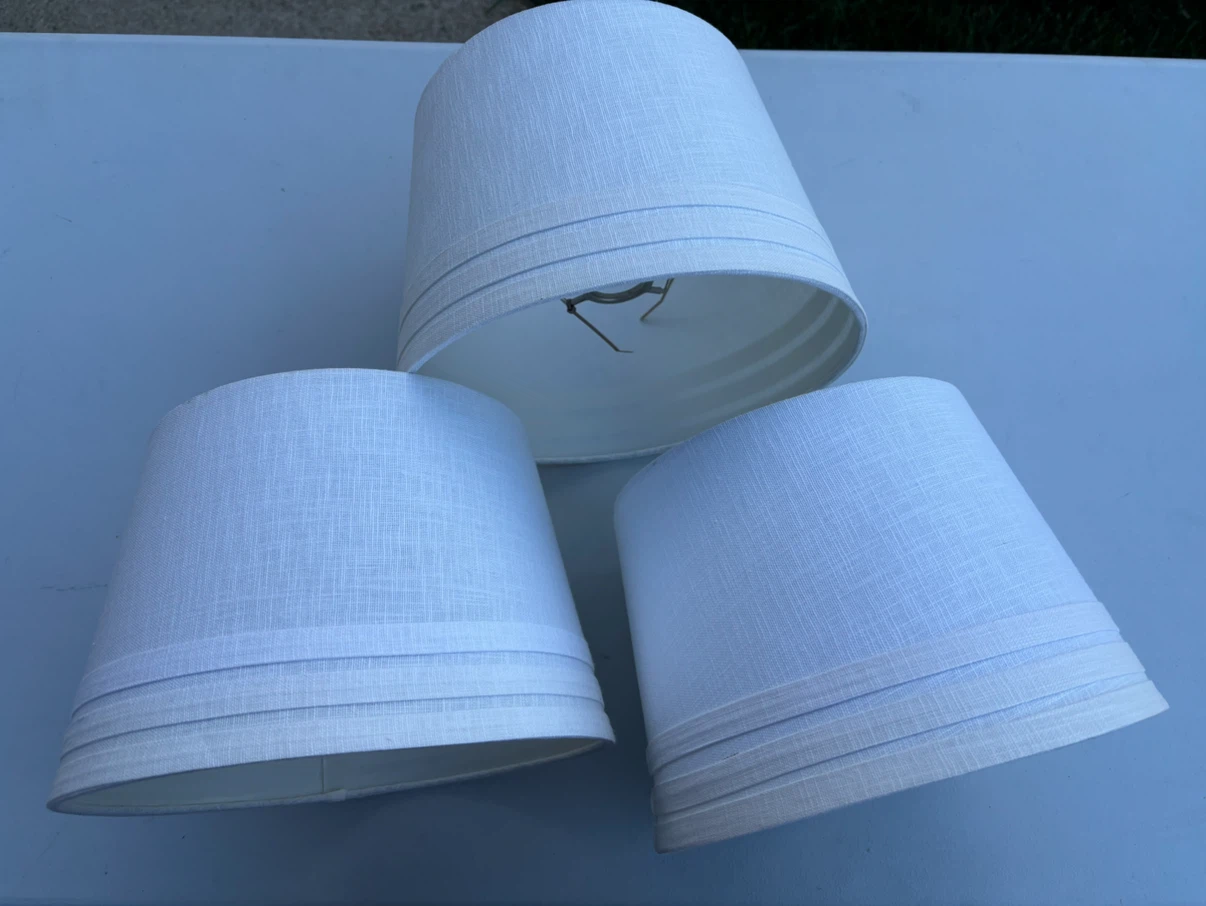 3 White Drum Lamp Shades