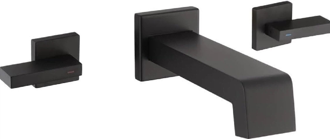 Black Wall-Mounted Faucet Fixture Set
