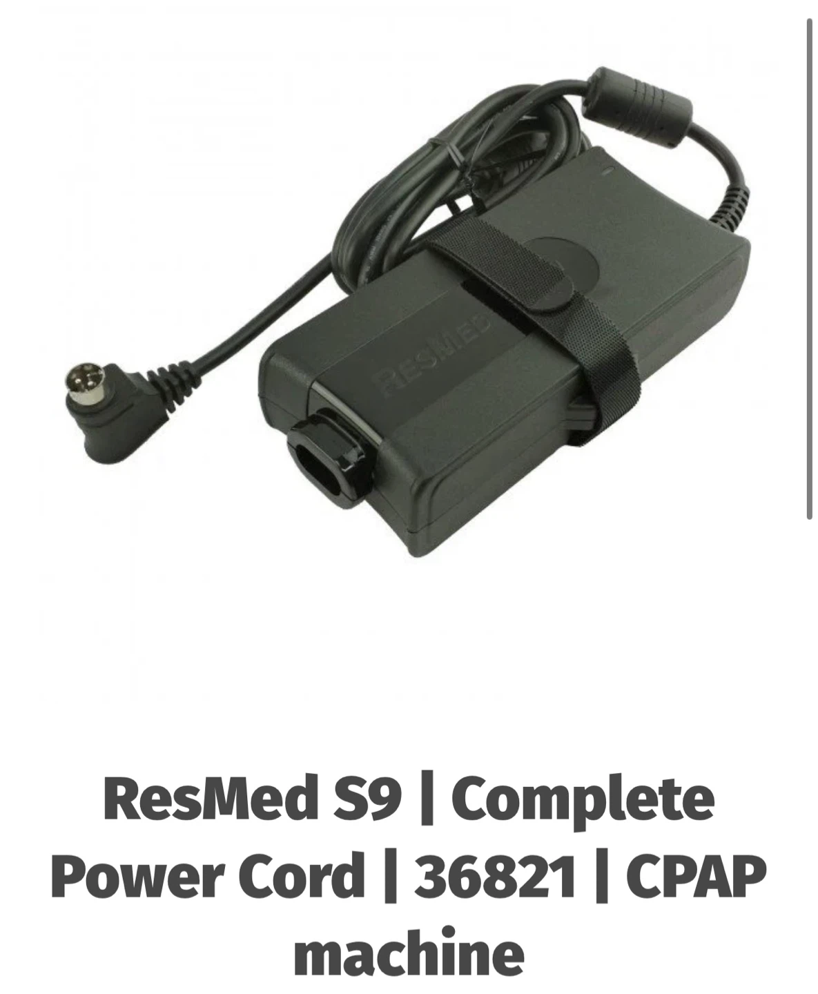 ResMed S9 Complete Power Cord 36821 for CPAP Machine