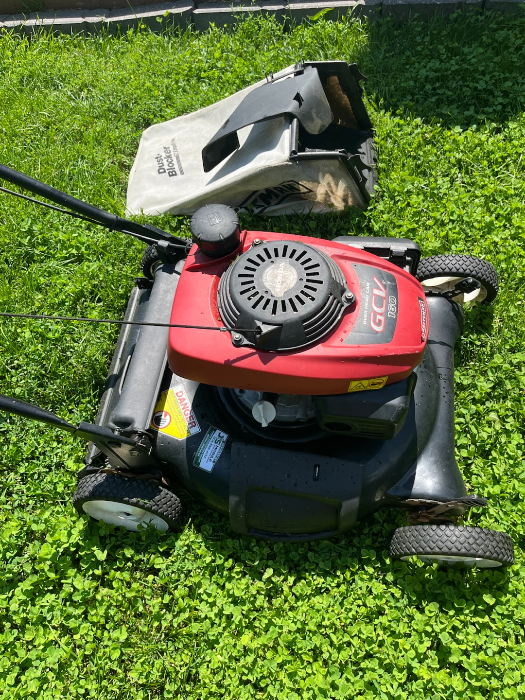 Honda GCV160 Lawnmower with Dust Blocker Bag