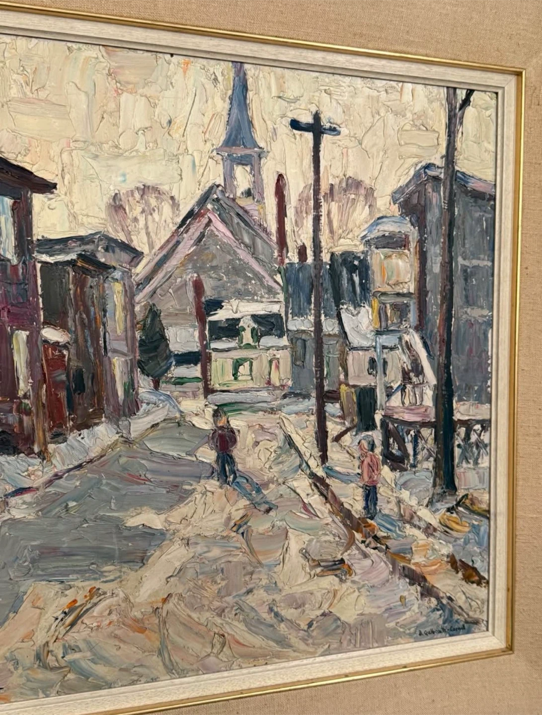 Impressionist Style Oil Painting - Winter Street Scene - photo 3