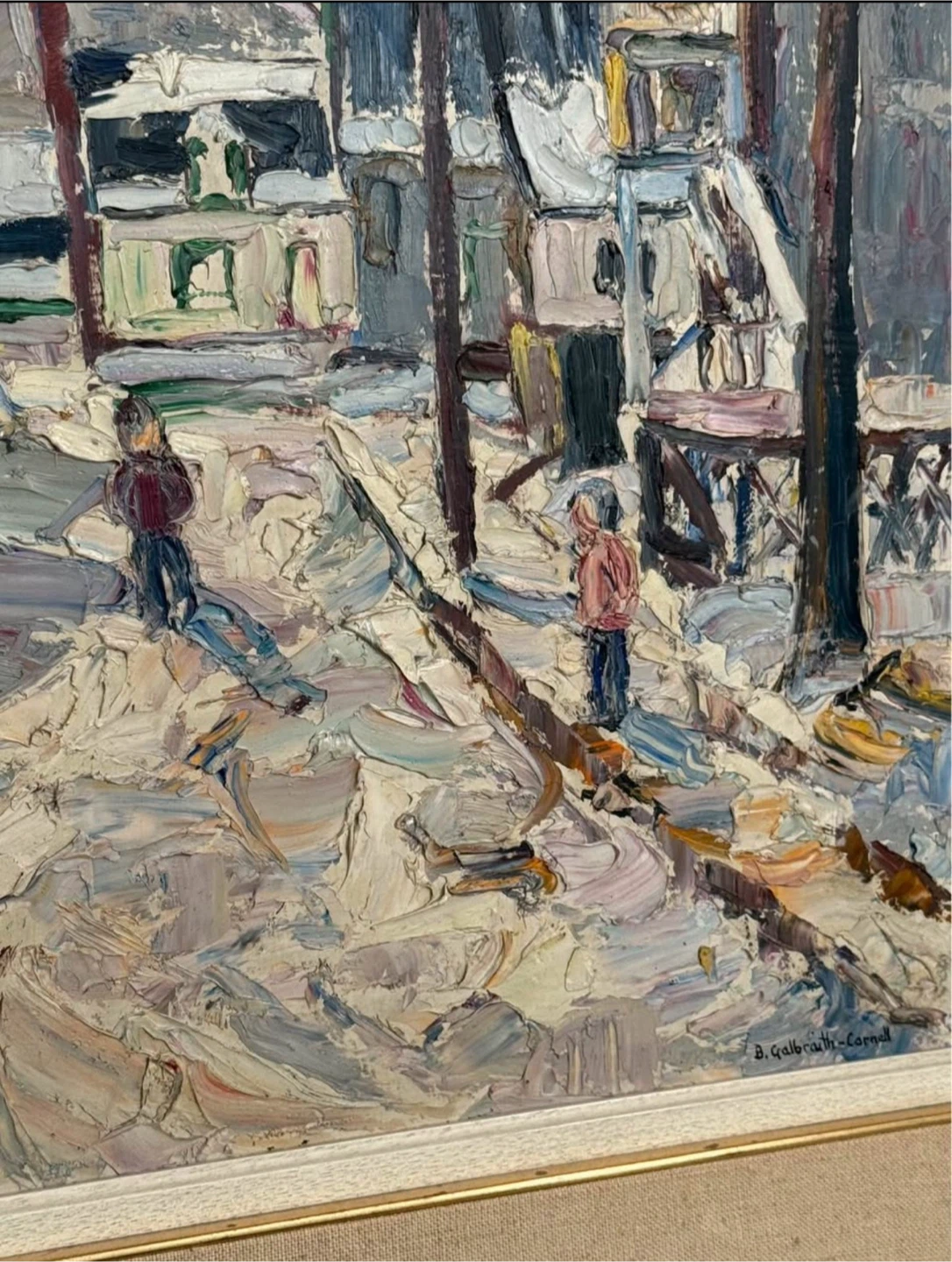 Impressionist Style Oil Painting - Winter Street Scene - photo 4