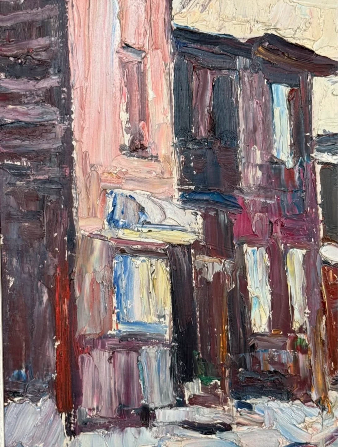 Impressionist Style Oil Painting - Winter Street Scene - photo 5
