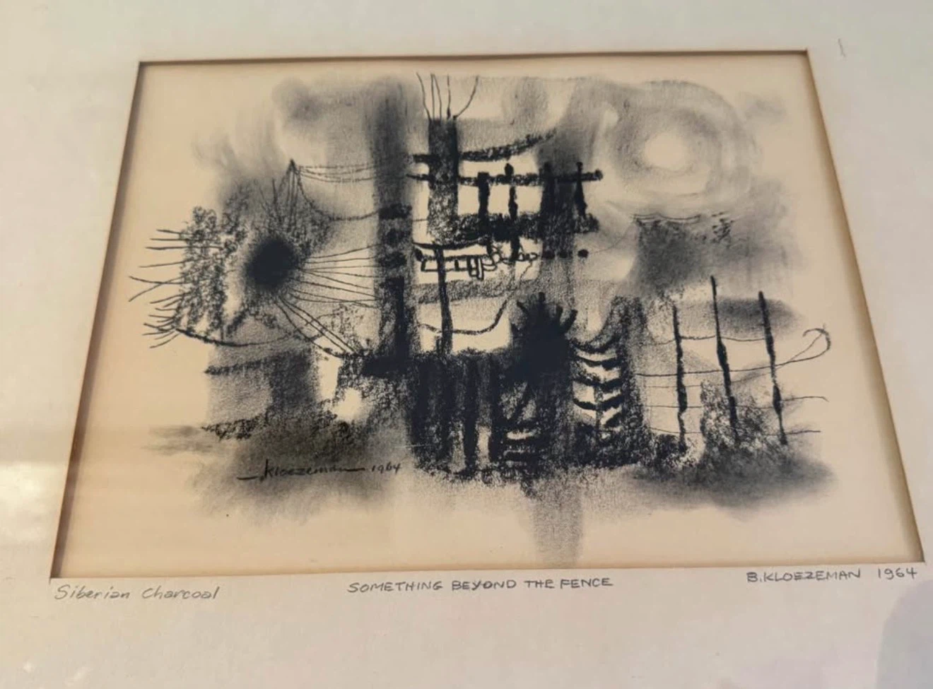 Framed Charcoal Drawing by B. Kloezeman - photo 2