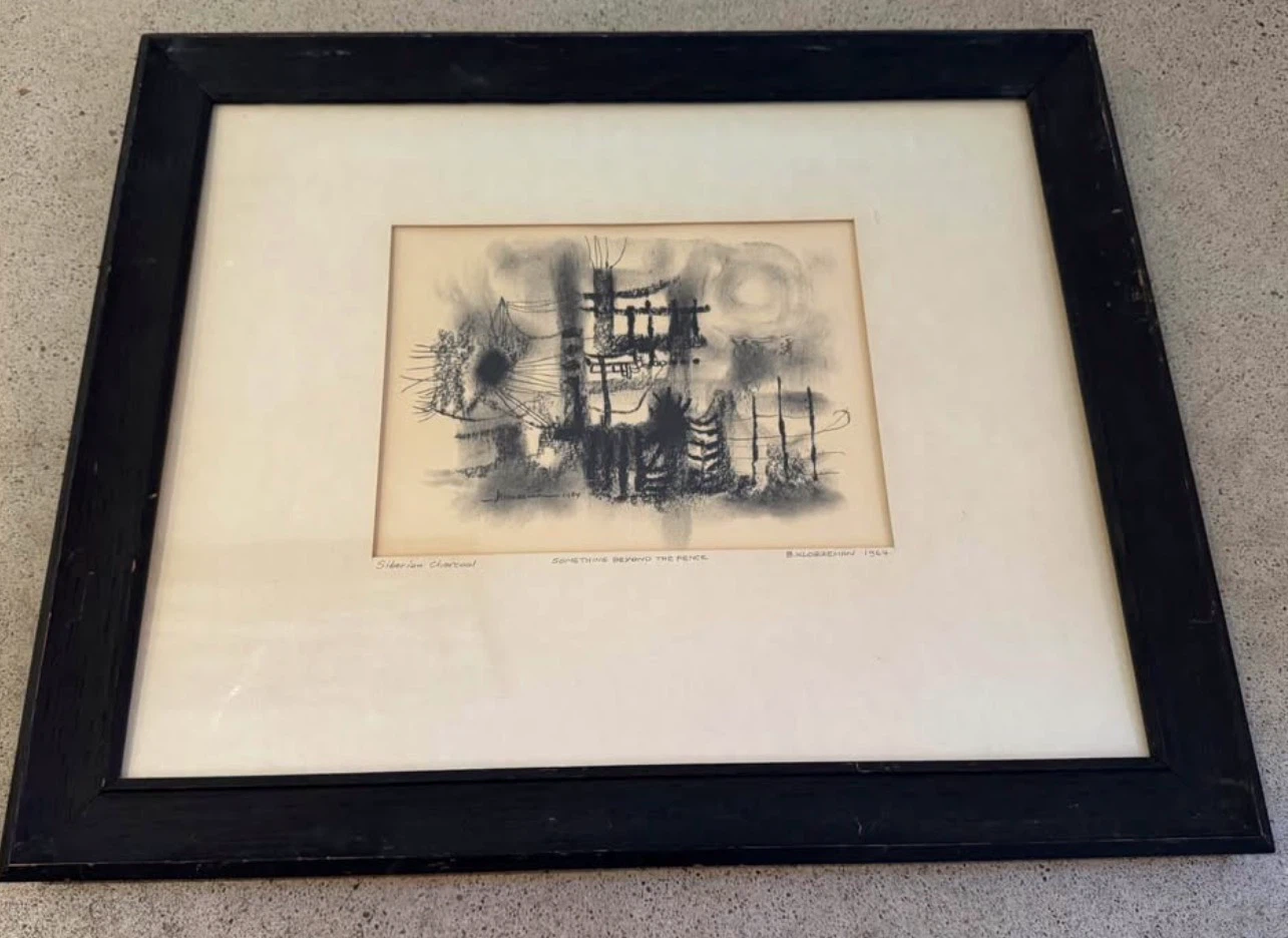 Framed Charcoal Drawing by B. Kloezeman - photo 4