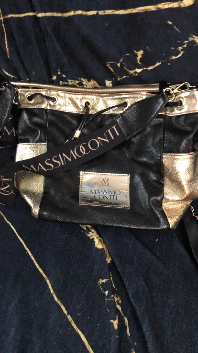 Massimo Conti Black & Gold Handbag used but good condition