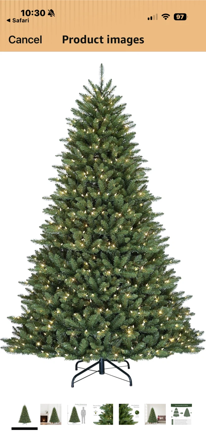 Puleo 6.5' Pre-lit Balsam Fir Christmas Tree