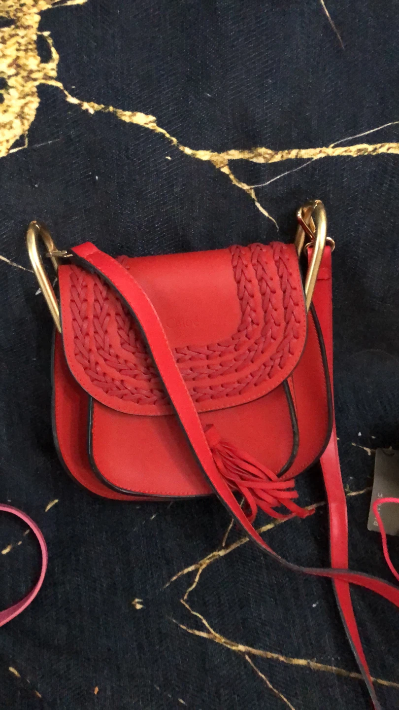 Chloé Red Leather Saddle Bag used good condition