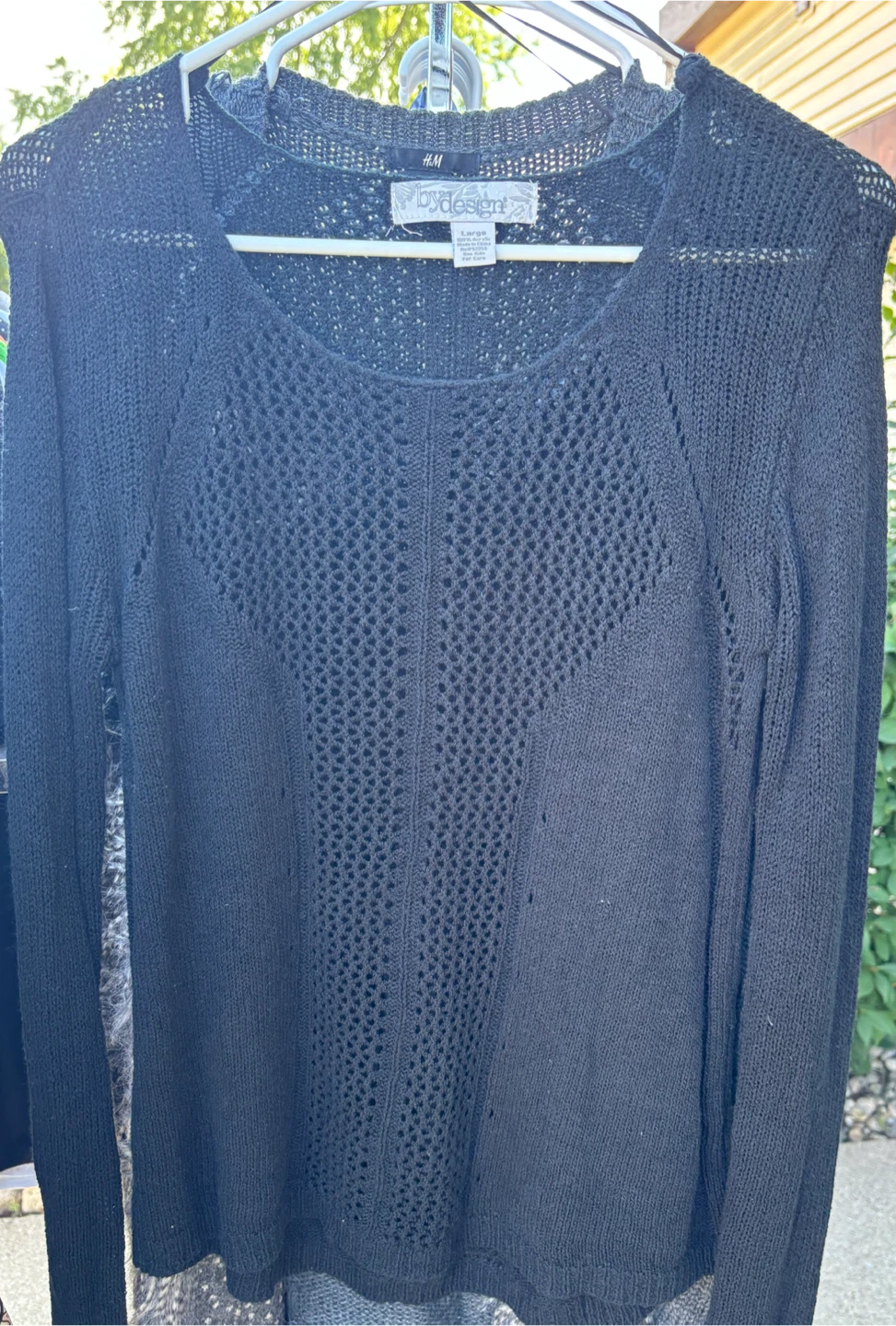 By Design Black Lace Knit Sweater