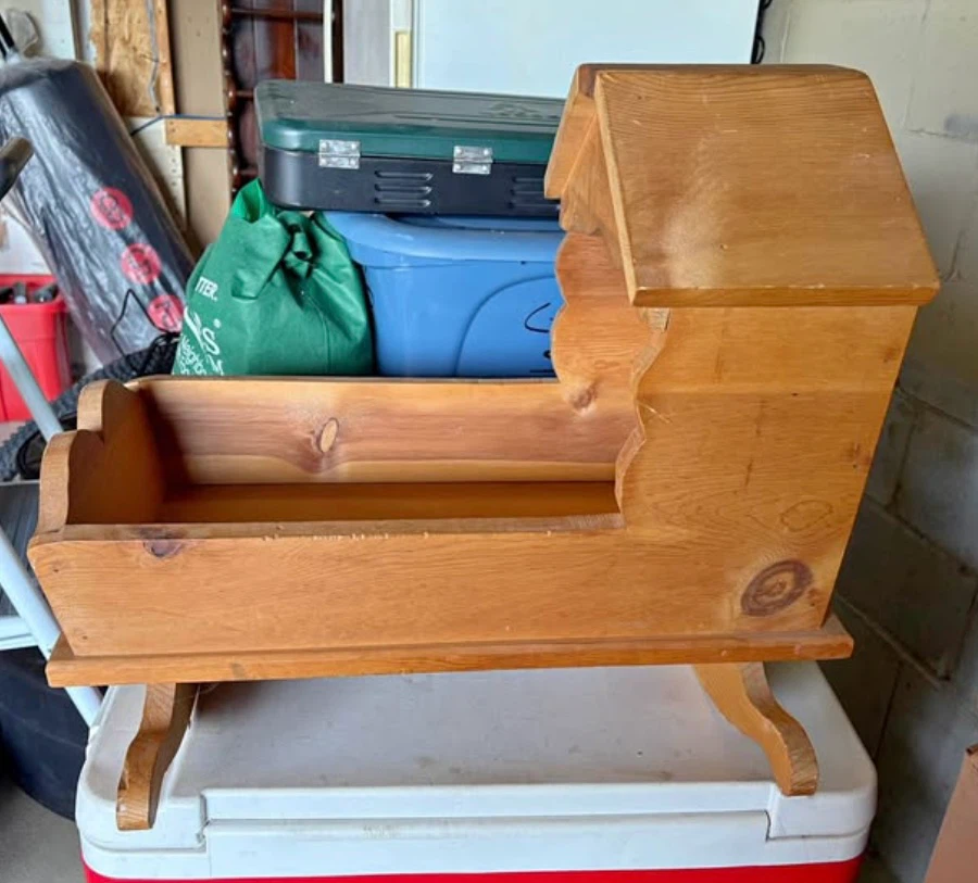 Vintage Wooden Rocking Cradle
