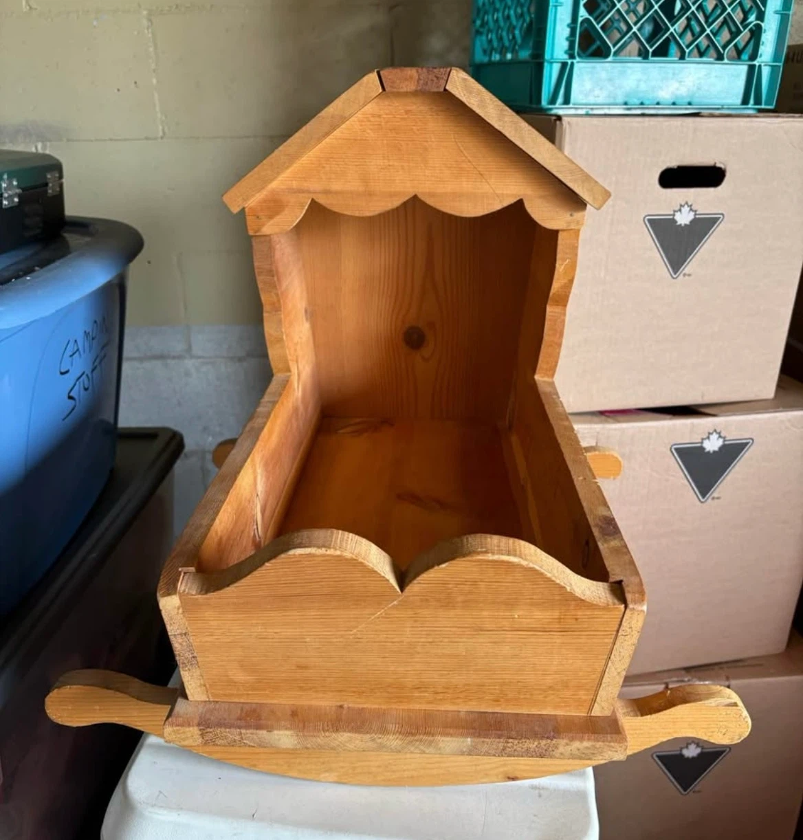 Vintage Wooden Rocking Cradle - photo 2