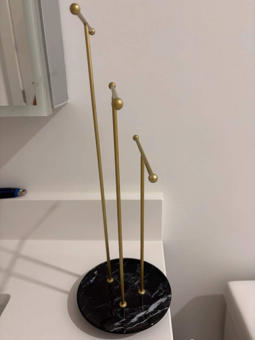 Gold and Black Marble Jewelry Stand - photo 2