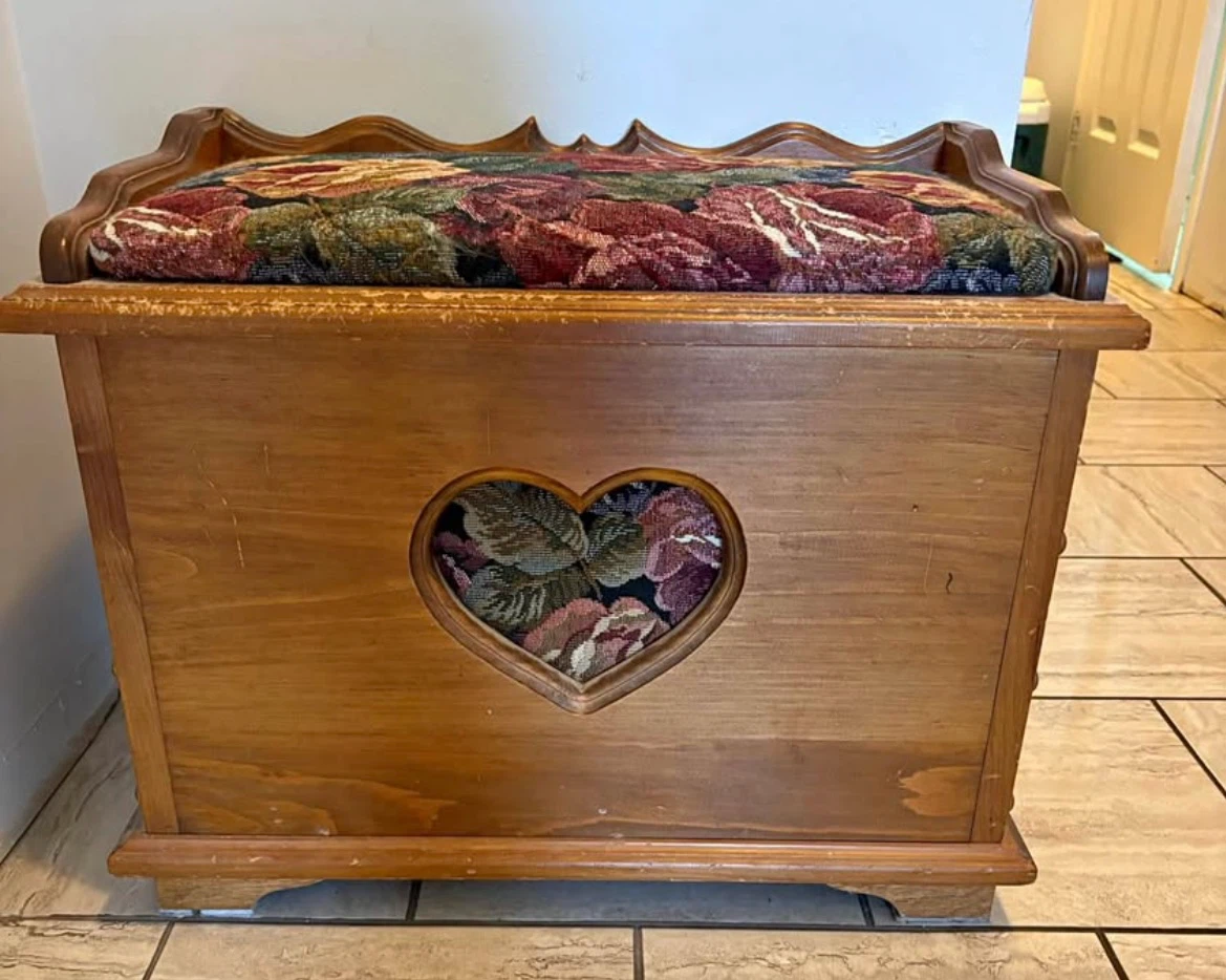 Vintage Wooden Storage Bench