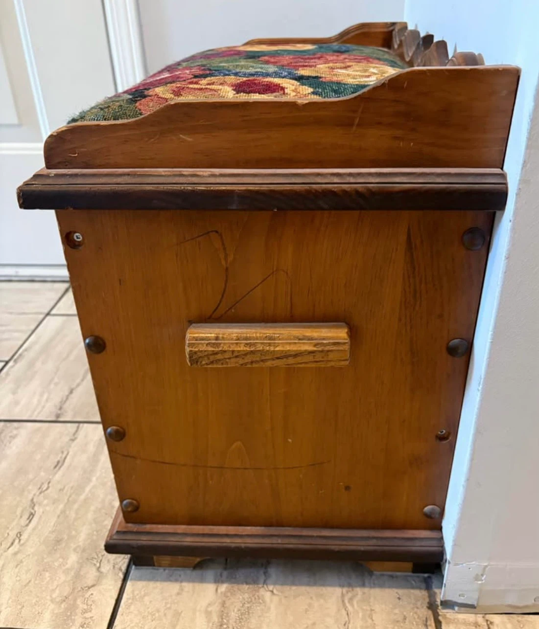 Vintage Wooden Storage Bench - photo 3