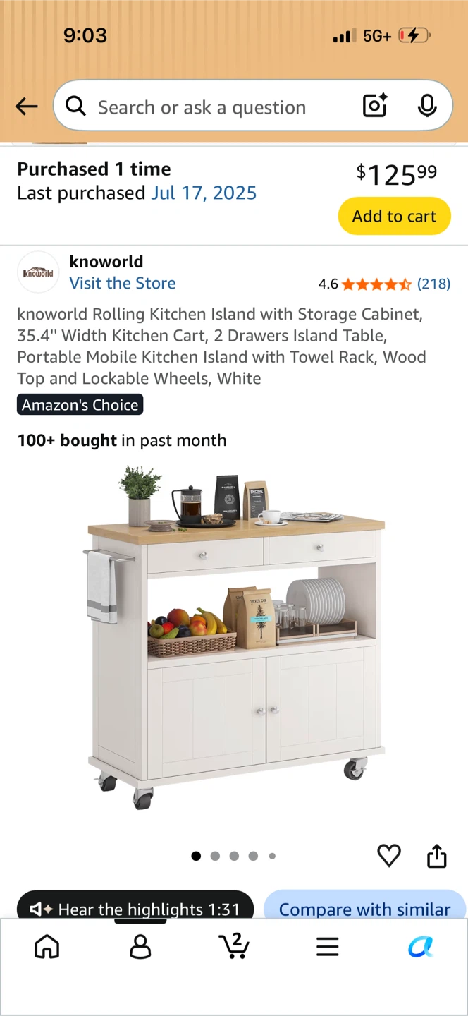 Rolling Kitchen Island Cart - photo 3