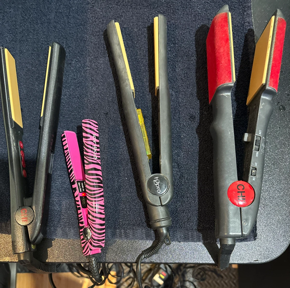 CHI, H2pro, and Pink Zebra Flat Irons - Set of 4