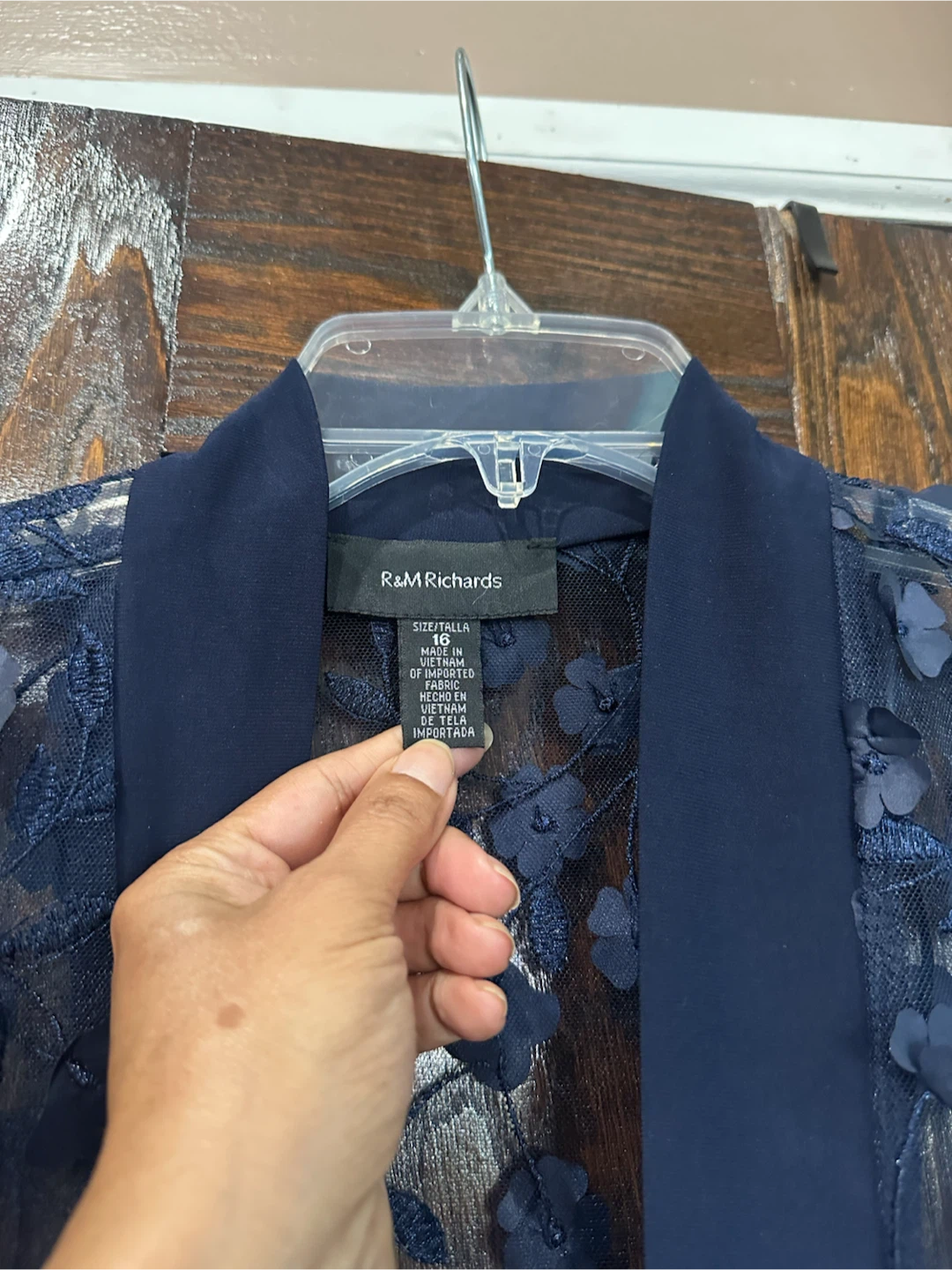 R&M Richards Navy Blue Dress and Jacket Set Size 16 - photo 2